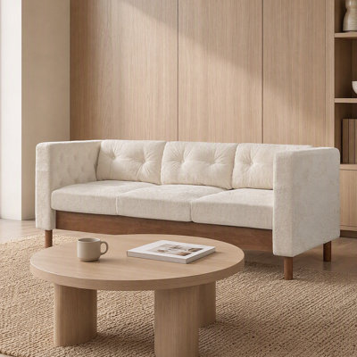 Canapé 3 places Premium - Canapé rembourré en chenille avec dossier coussiné et design élégant