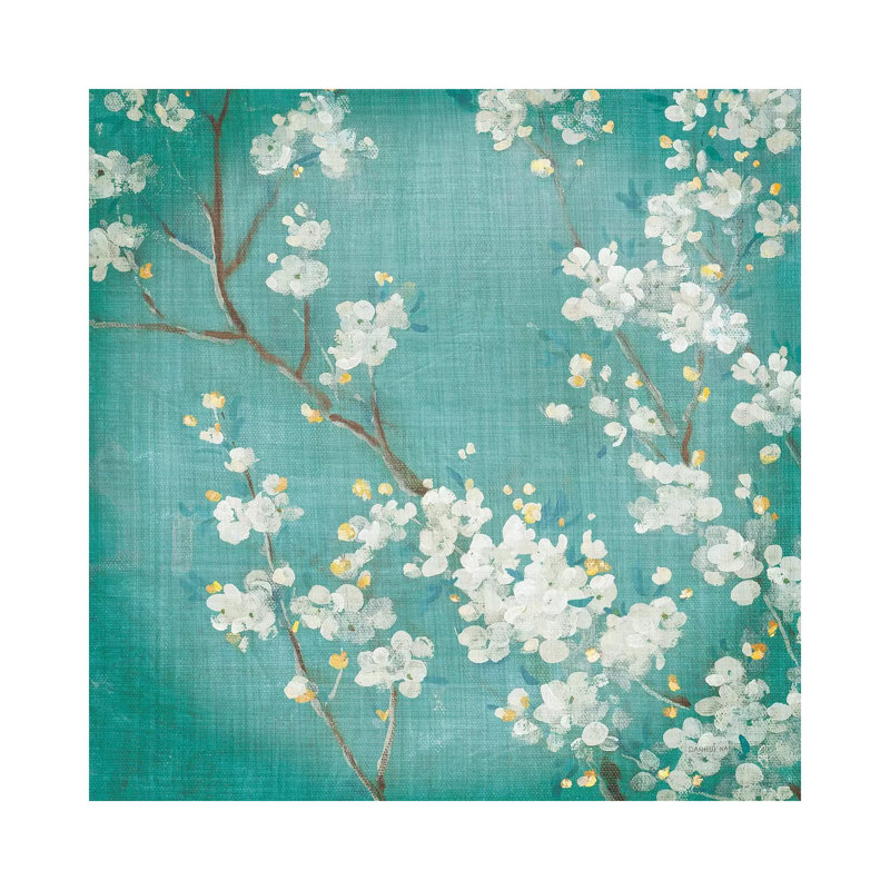 White Cherry Blossoms II Aged No Bird 1 Piece Wrapped Canvas Wall Art, 45.72 cm H x 45.72 cm W