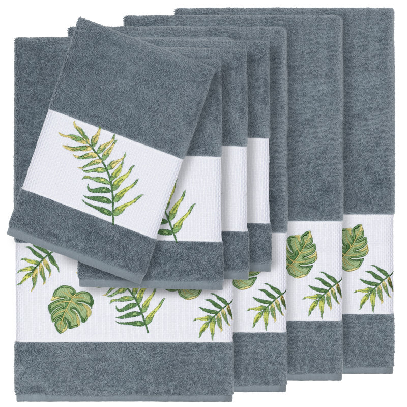 Zoe 8 Piece Turkish Cotton Towel Set, Teal