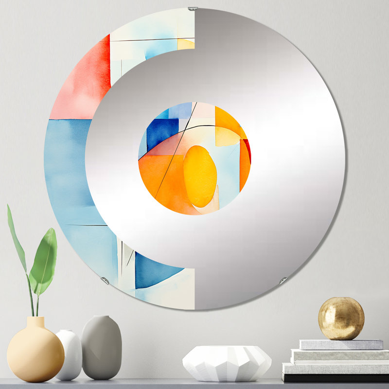 Deyna - Miroir mural demi-cercle, 31,4 po x 31,4 po