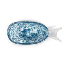 Glass Decorative Bowl, 3.5" H x 9.75" W x 4.25" D
