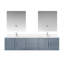 Ensemble de meuble-lavabo double mural 80 "avec miroir Geneva-87285976-91877433