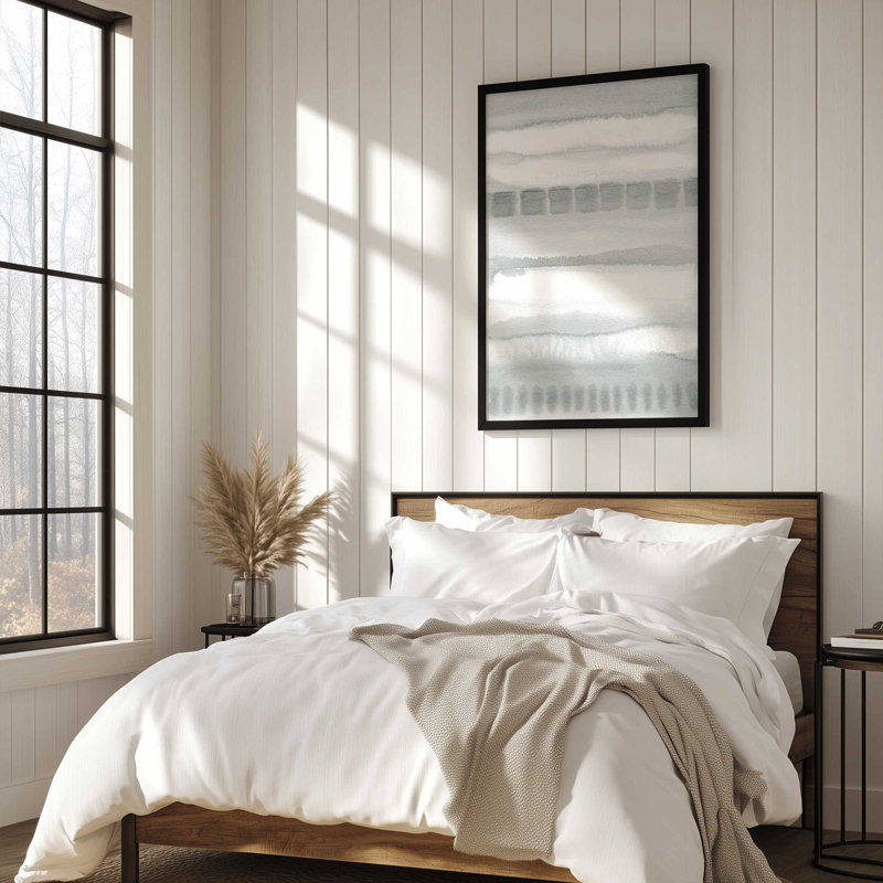 Soft Gradient Stripes II Print, 15.25" H x 12.25" W, Weathered Zinc