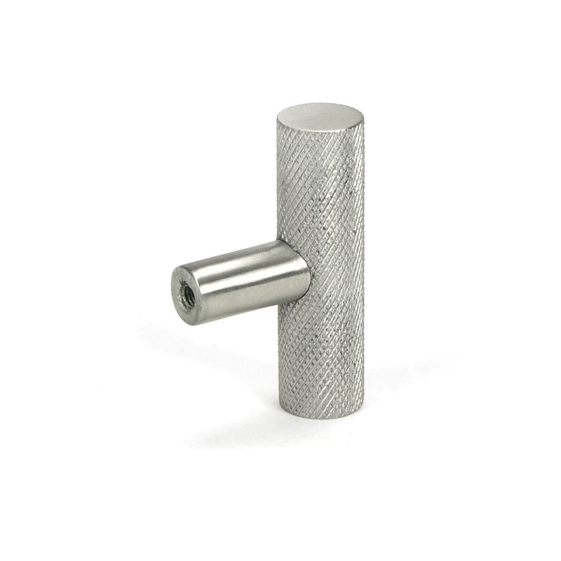 Brompton Cylindrical Knob, Satin Stainless Steel