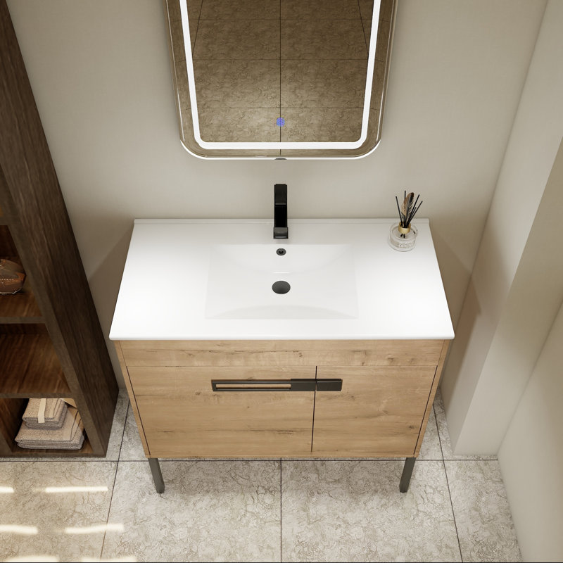 Meuble-lavabo sur pied 36 po avec lavabo et rangement réglable, 36"