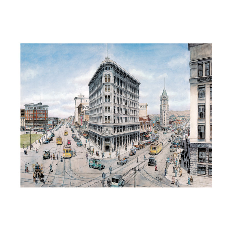 Art sur toile "Oakland" par Stanton Manolakas, H 14 po x l 19 po x P 2 po