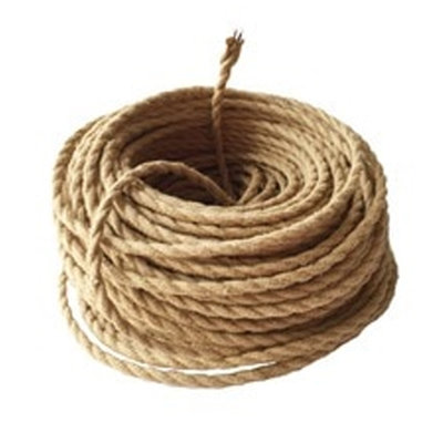 16.4ft Round Cloth Covered Wire, Gold 18/3 Cloth Covered Electrical Wire, 18 Wire Gauge 3 Conductor Fabric Lamp Cord, Vintage 3 Core Braided Cable for DIY.