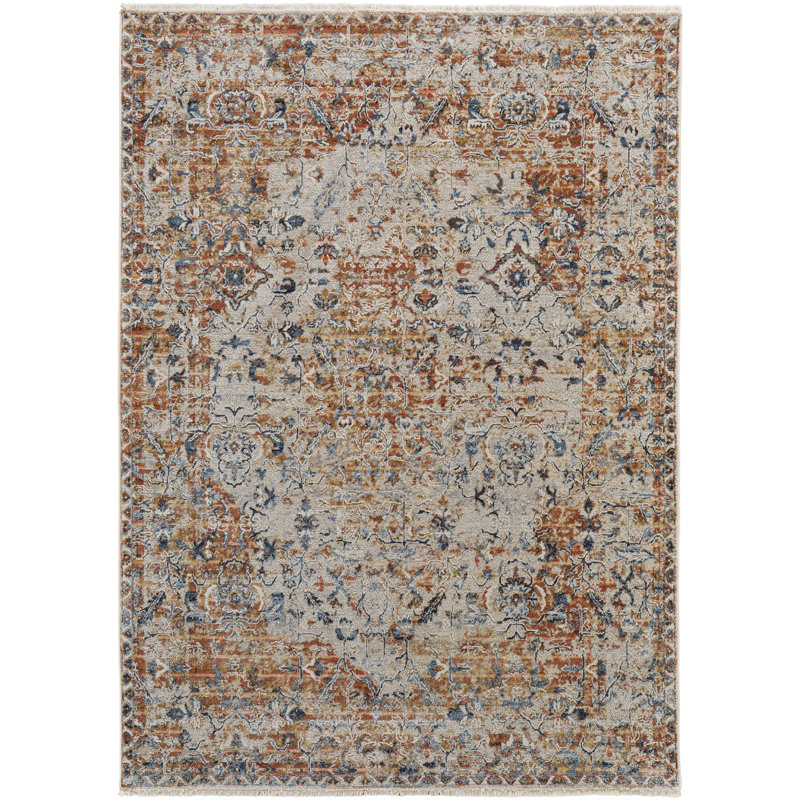 Tapis beige / rouge Benedetto, Rectangle 12 pi x 15 pi