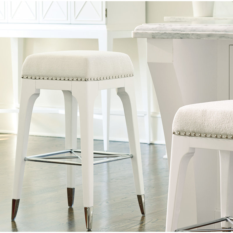 Avondale Upholstered Stool with Solid Wood Frame, Bar Stool( 30" Seat Height)