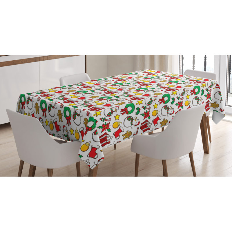 Geometric Christmas Tablecloth, 70" x 52"