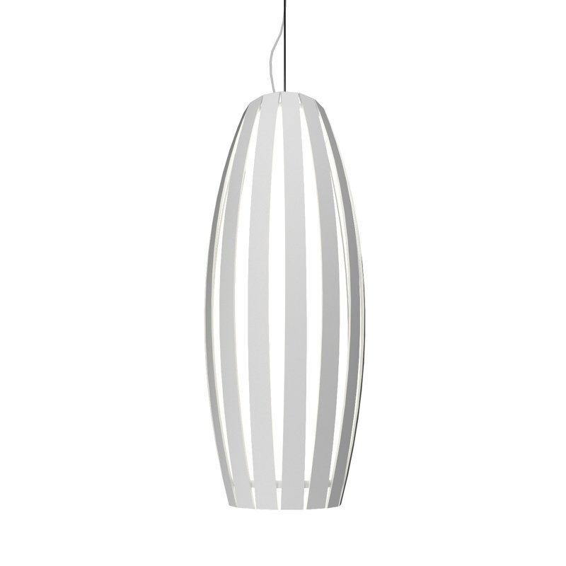 1 - Light Pendant, Imbuia, 27.69" H x 9.56" W x 9.56" D