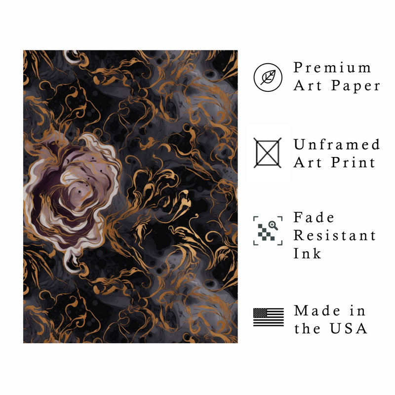 «Floral Luxe Rose Symphony II», reproduction d'art moderne sans cadre, H 14 po x l 11 po