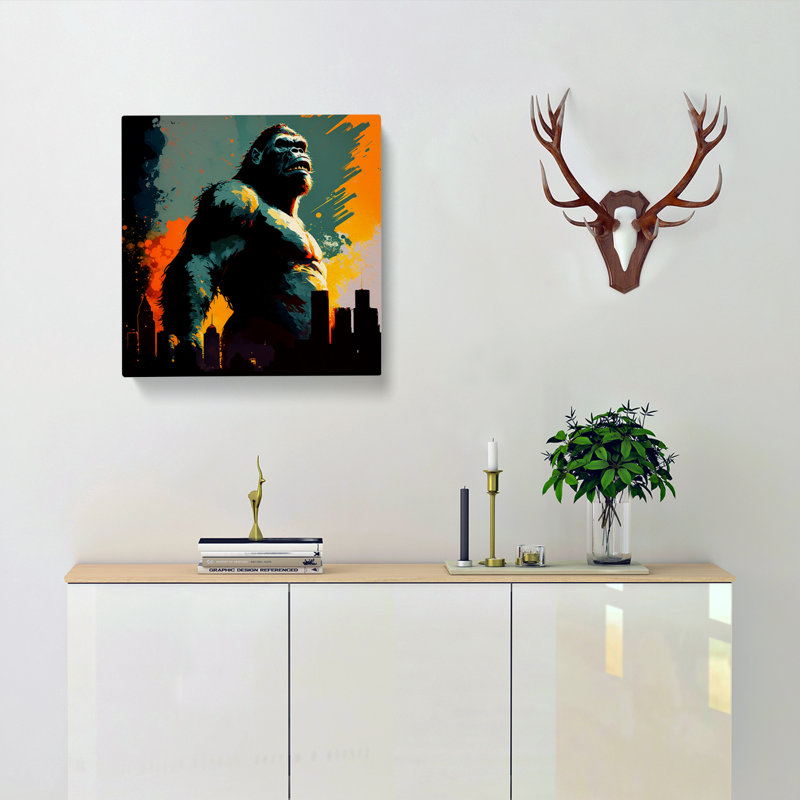 King Kong Palette Knife Painting No.1 - Wrapped Canvas, 50cm H x 50cm W x 3cm D
