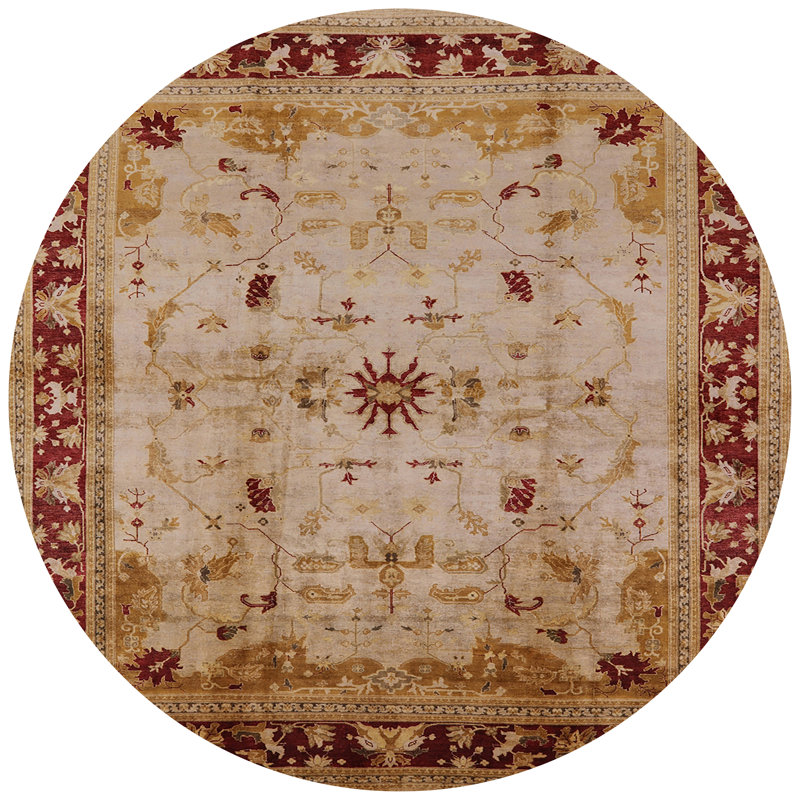 Spurgh Oriental Indoor Rug, Round 6'