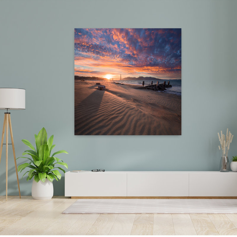 Composed Abstract Coastal Ocean Art, 48" H x 48" W
