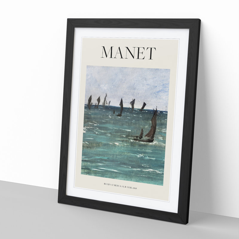 Boats at Berck Sur Mer by Pierre-Auguste Renoir - Picture Frame Art Prints, 48cm H x 36cm W x 2cm D, Black