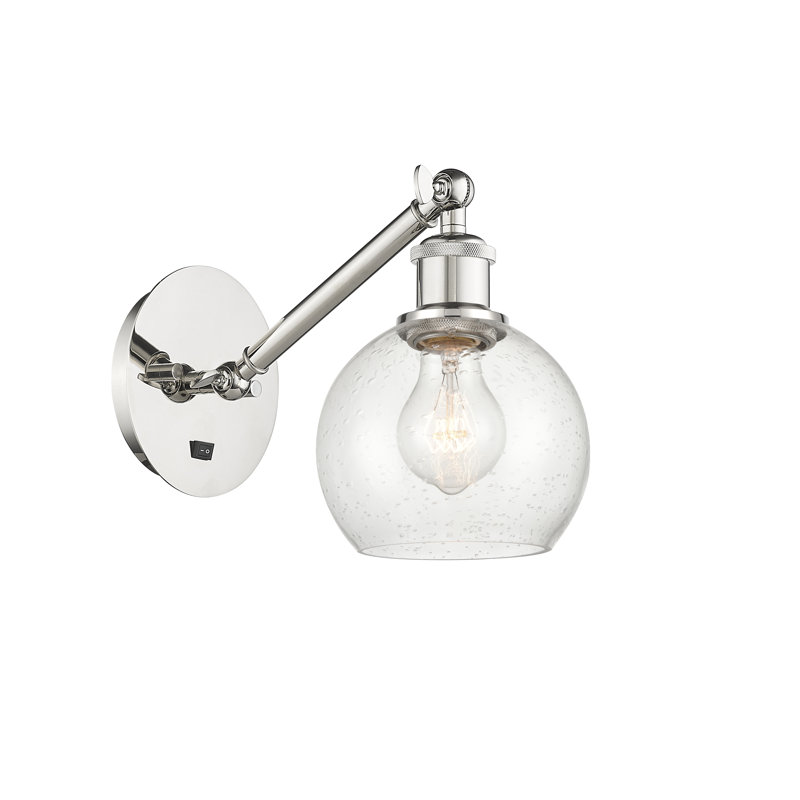 Applique murale 1 lumière 6 po Shauna., DEL, Nickel poli