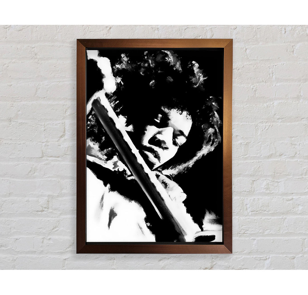 Jimi Hendrix Gitarrenlegende Gerahmter Druck