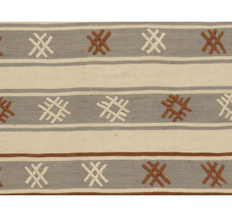 Striped Area Rug in Beige/Gray