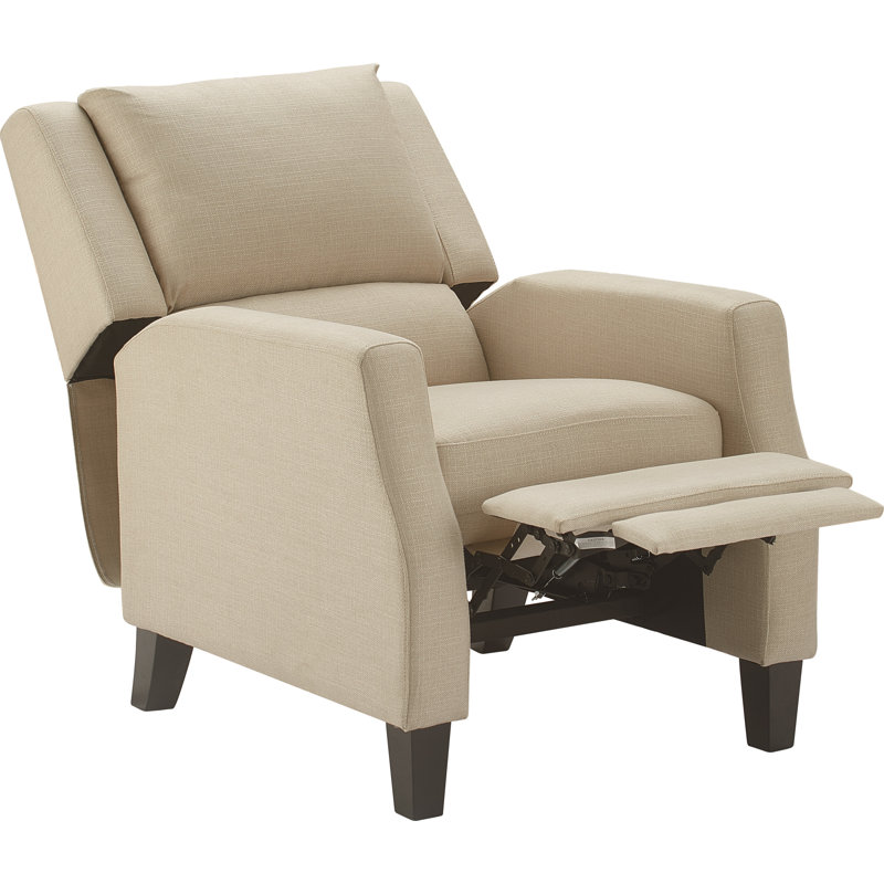 Sand Microfiber Recliner Accent Chair with Metal Legs
