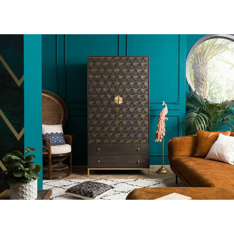 Solid Wood Wardrobe, Gray oiled