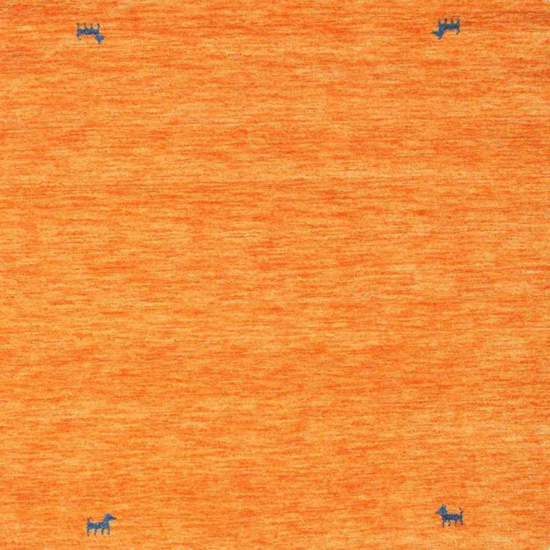 Tapis de zone orange contemporaine, Carré 3 pi
