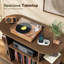 Record Player Stand,Vinyl Record Storage with Power Outlet,Vinyl Holder with 3CD Rack,Walnut