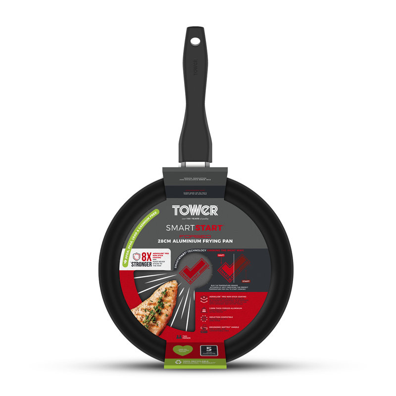 Smartstart Forged Aluminium Frying Pan With Aeroglide Pro Non-Stick, Induction Compatible, 28 cm