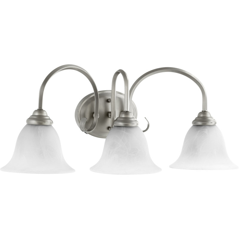 Éclairage pour salle de bain 3 lumières Bernardston, Nickel classique