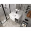 Meuble-lavabo mural moderne peu encombrant avec lavabo en céramique