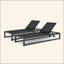 Ensemble de chaises longues d'extérieur durables et réglables pour se détendre au bord de la piscine, 2 pièces-916407021