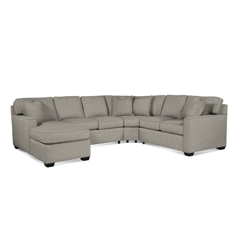 Frye Upholstered U-Sectional, Black, Right Hand Facing, Basic Grey; 0317-83
