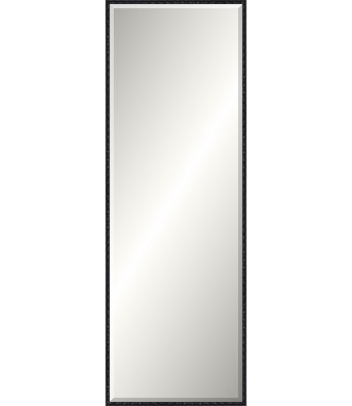 Antique Black Wave Signature Mirror, Slim Leaner