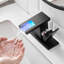 Robinet de lavabo de salle de bain à DEL avec bec cascade à 3 couleurs changeantes, fixation sur le pont, mélangeur d'eau chaude et froide, robinet de lavabo noir, couleurs changeantes, poignée simple, fixation à un trou,-121639013