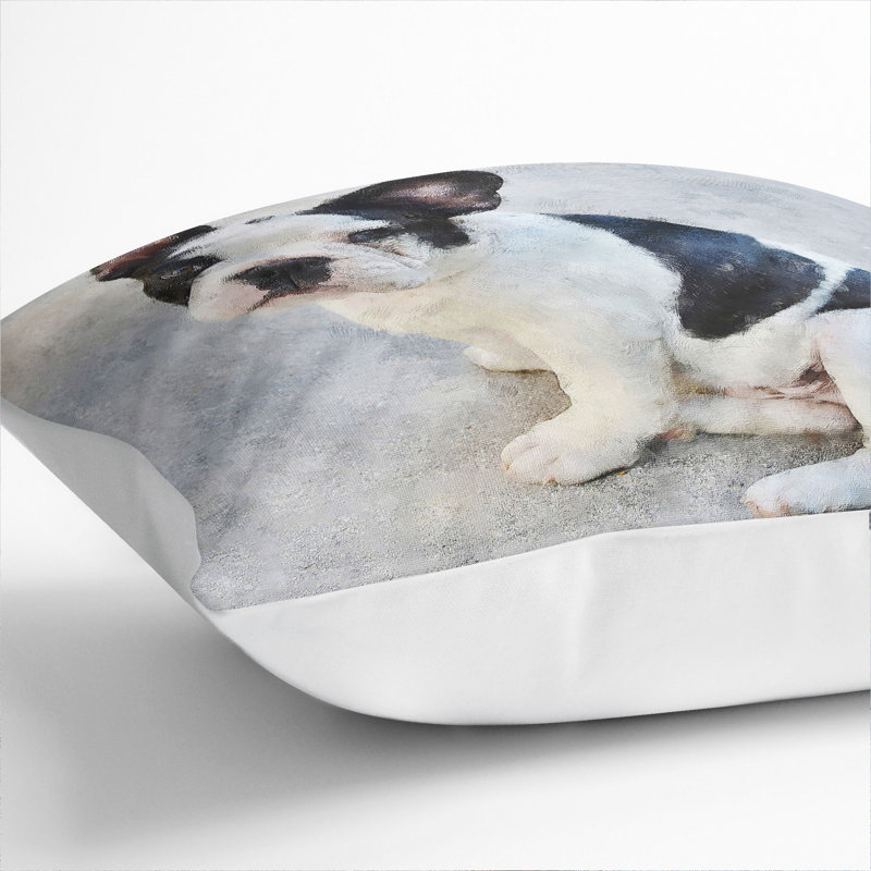 French Bulldog Vol.3 Painting Square Throw Cushion, White, 55cm H x 55cm W x 20cm D