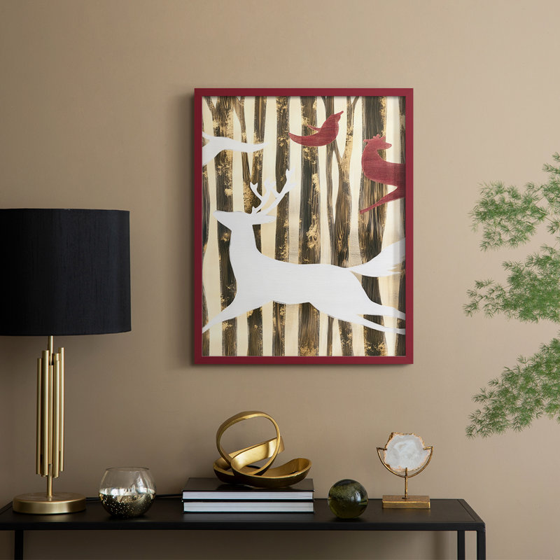 «Christmas Holiday Art DCCXCV», reproduction d'art encadrée - bois massif, H 11 po x l 9 po, Rouge