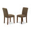L'ensemble 5 pièces de table et chaises de cuisine comprend une table de salle à manger ronde avec piédestal et 4 chaises de salle à manger Parsons en tissu de café, 42 x 42 pouces, acajou-226326080-226326081-155670542
