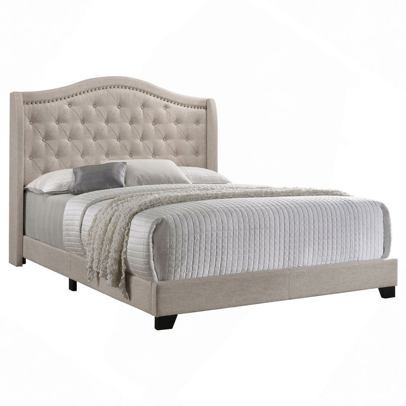 Upholstered Bed, Beige