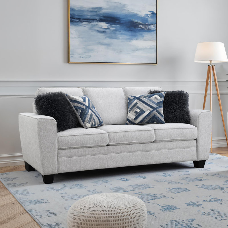 Canapé avec coussins décoratifs Ralph Chenille - Gris, Gris