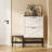 47" W Barn Door Flip Shoe Cabinet With Mesh Metal Legs Padded Bench-668557626