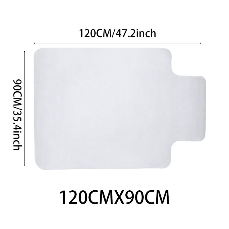 Convex flat bottom PVC chair mats, 120cm x 90cm