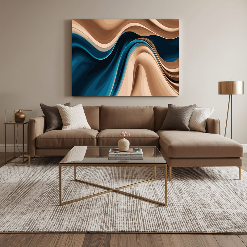 "Gradient Abstract 93", art mural sur toile bleue, H 12 po x l 18 po