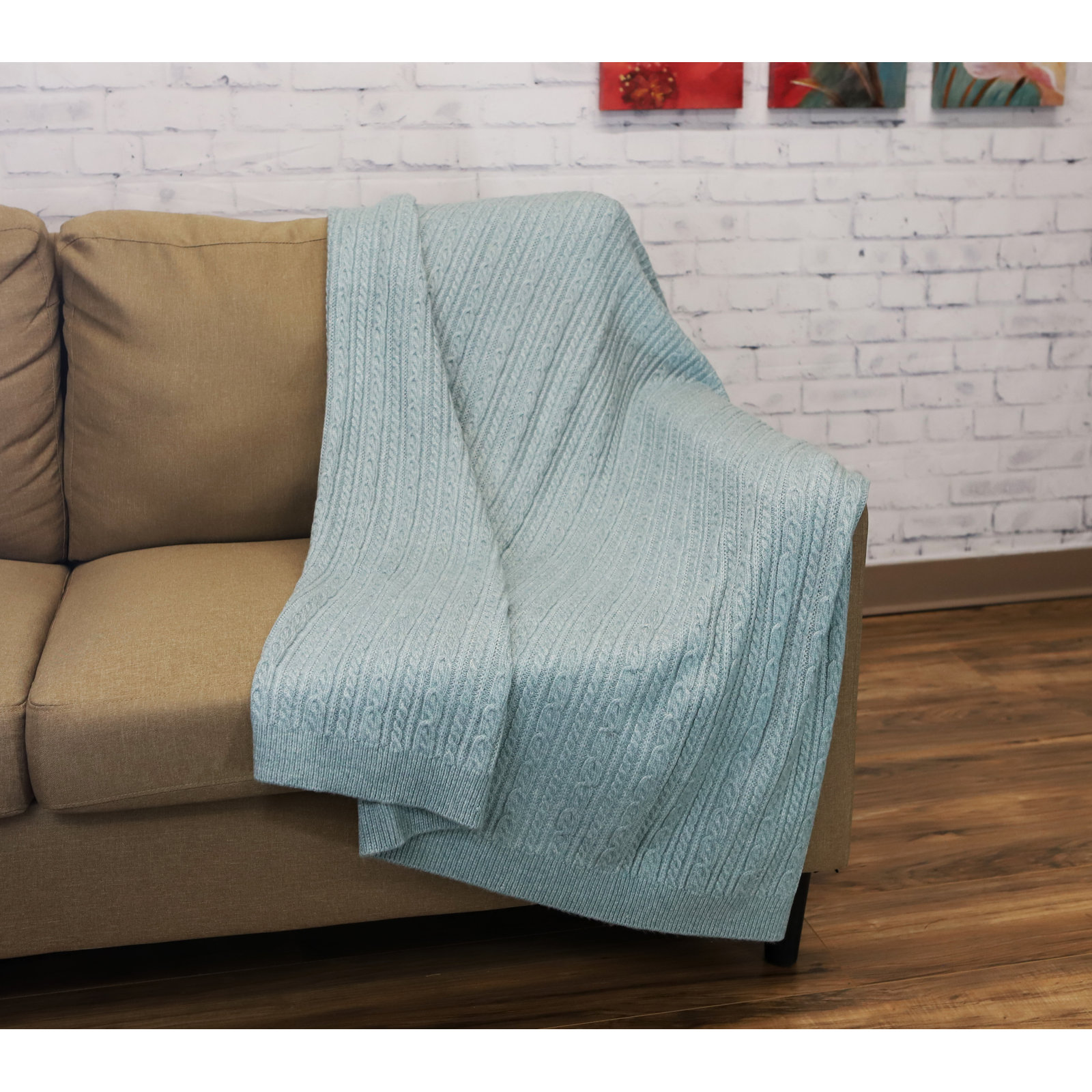 Knitted Throw Blanket, Seamist