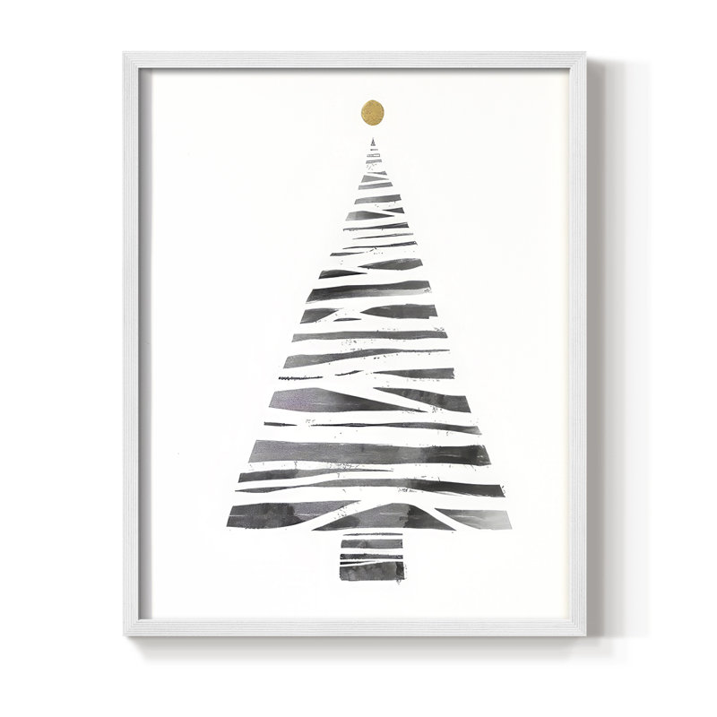 «Christmas Tree I», reproduction encadrée - bois massif, H 15 po x l 12 po, Blanc