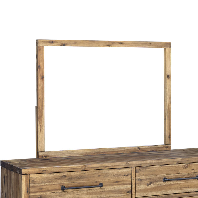 Camilo Solid Wood Rectangle Mirror, Durango Wheat