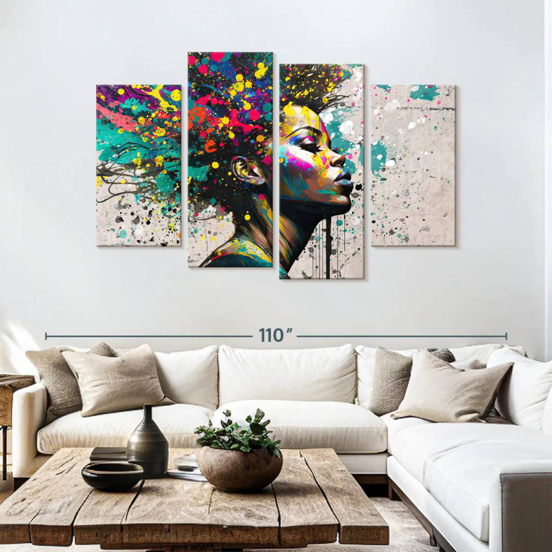 Leisha fière beauté africaine, H 54 po x l 84 po