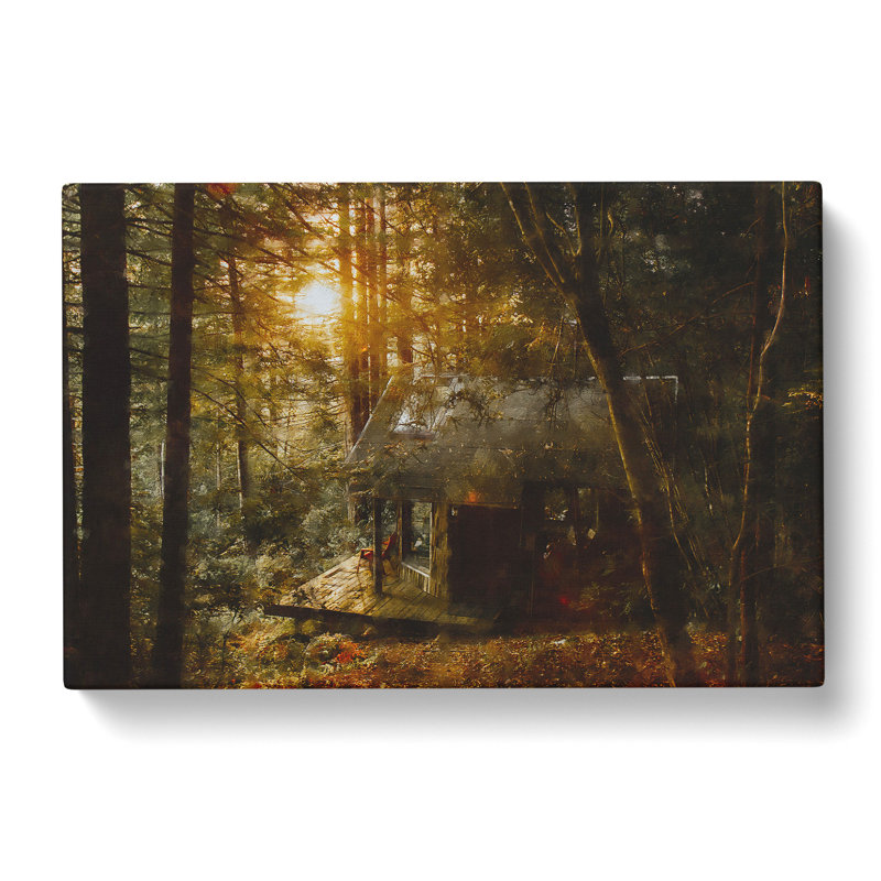 Cabin in the Forest - Wrapped Canvas Graphic Art, 40cm H x 60cm W x 3cm D
