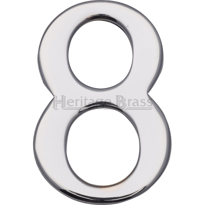 Heritage Brass Heritage Numeral Self Adhesive 51mm (2"), 8, Polished Chrome