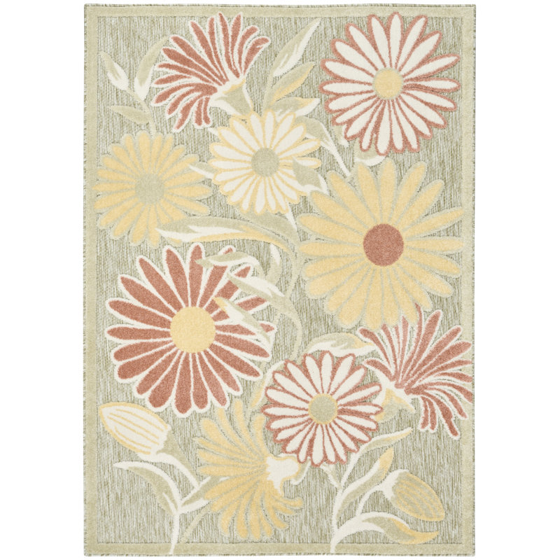 Shila Sage Rose Outdoor Rug, Rectangle 3'6" x 5'6"