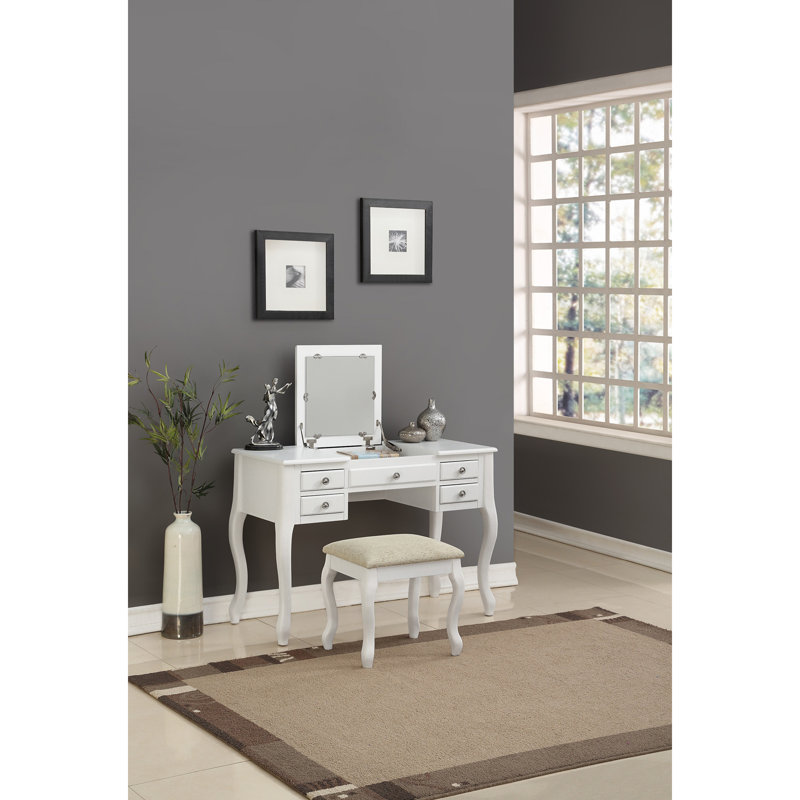 Ensemble de meuble-lavabo classique 1pc avec tabouret et tiroirs de couleur blanche